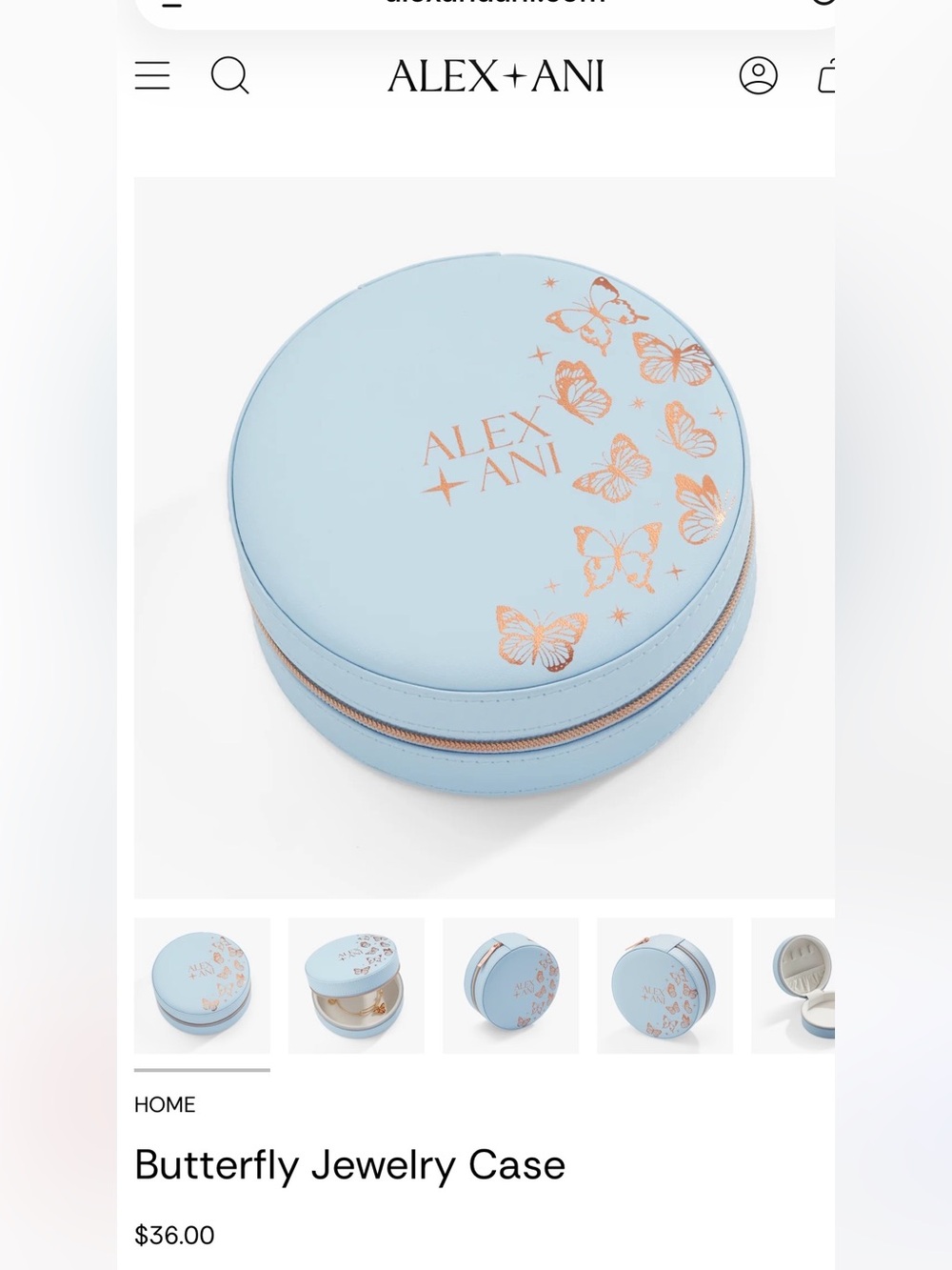 Alex and Ani Butterfly Jewelry Case